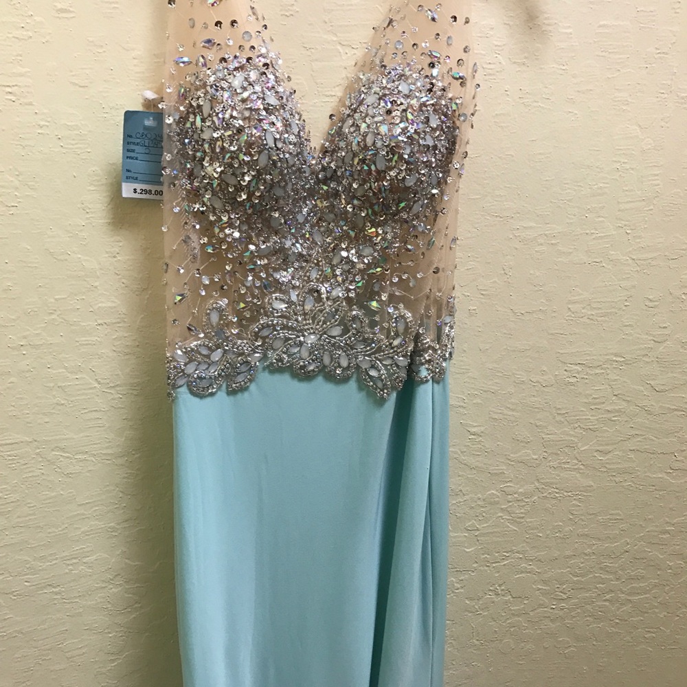 Aqua sequin prom dress!